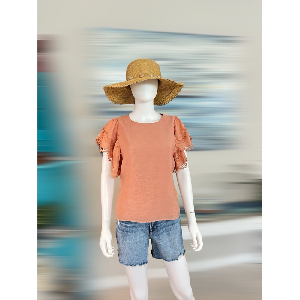 ANTWELTH Pretty detailed flutter sleeve top S M L - Picture 4 of 6